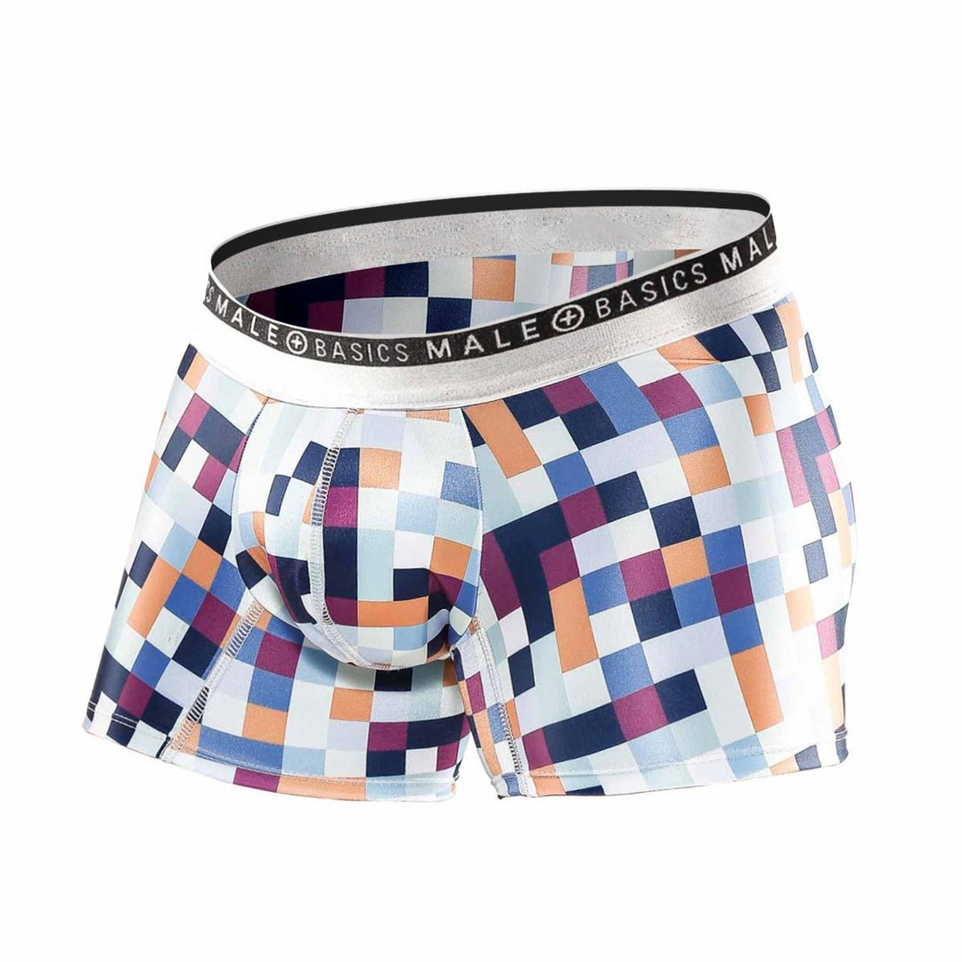 Malebasics Men’s Hipster Trunks - Pixel Print Comfort Fit