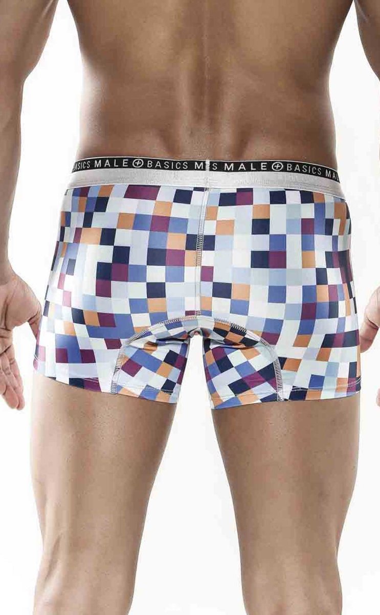 Malebasics Men’s Hipster Trunks - Pixel Print Comfort Fit