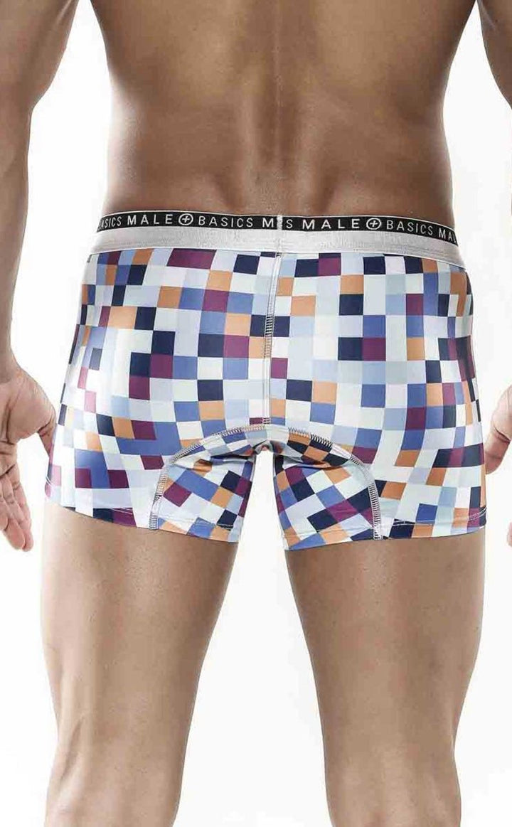 Malebasics Men’s Hipster Trunks - Pixel Print Comfort Fit