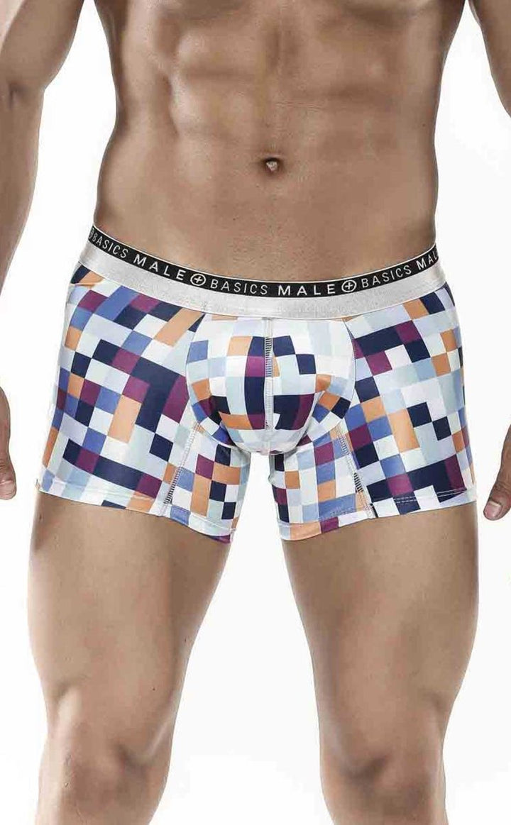 Malebasics Men’s Hipster Trunks - Pixel Print Comfort Fit