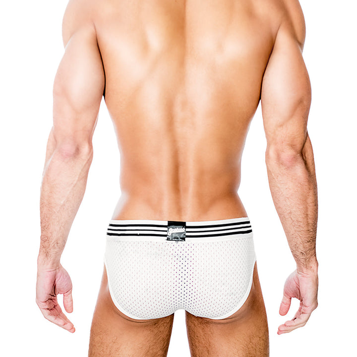 CA-RIO-CA Men's Gostoso Mesh Brief White Briefs in 