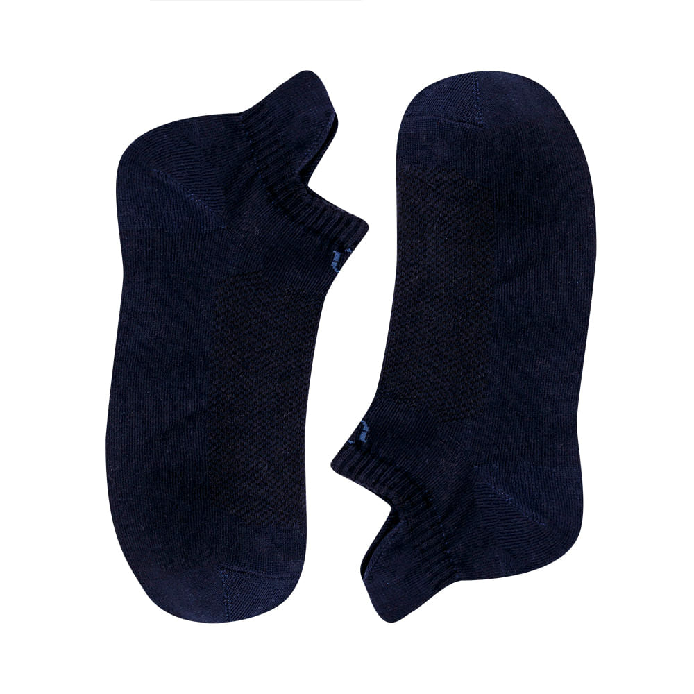 Mundo Unico men's dark blue cotton heel tab socks Bonanza – front view