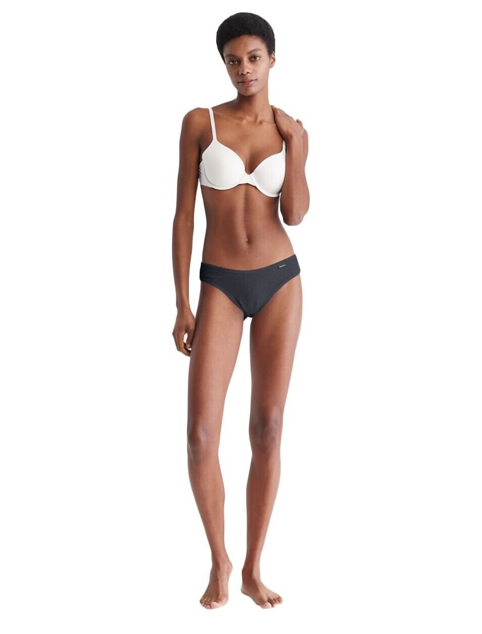 Calvin Klein Women's Ribbed Bikini, Black, X-Small