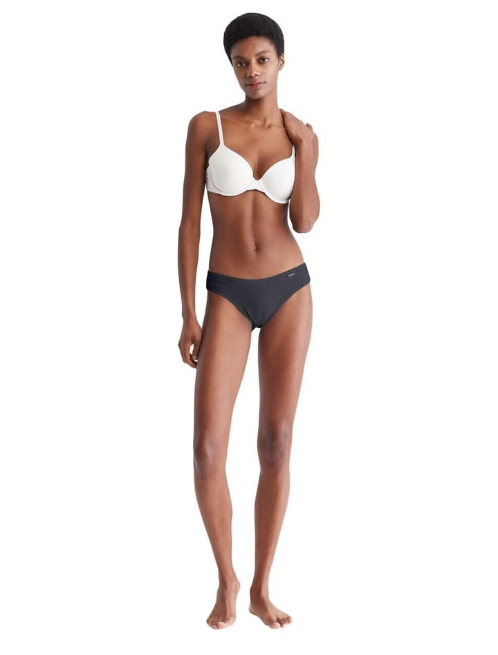 Calvin Klein Women's Ribbed Bikini, Black, X-Small