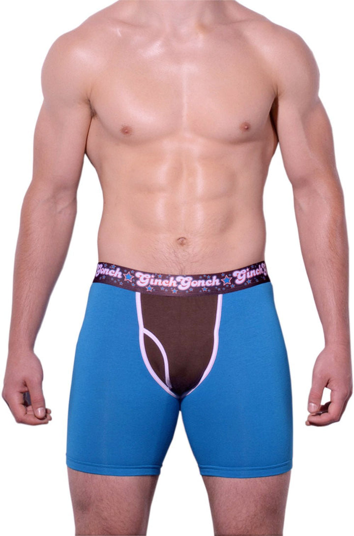 Ginch Gonch Blue Coconuts Boxer Brief - Cotton Stretch Long Underwear
