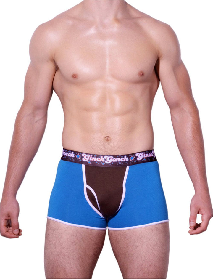 Ginch Gonch Blue Coconuts Trunk - Cotton Stretch Color Block Underwear