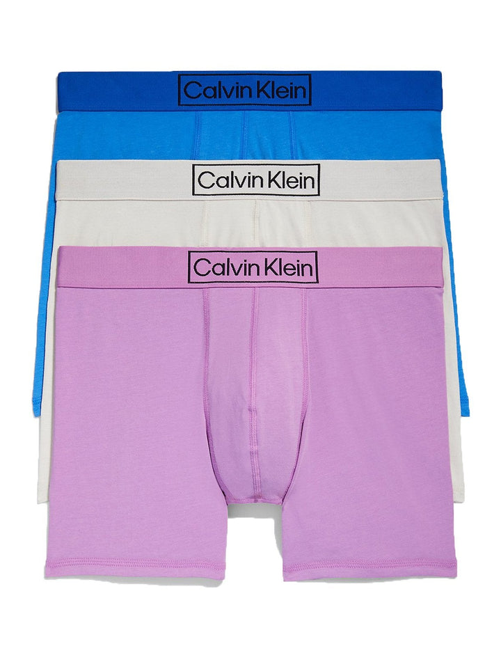 Calvin Klein Reimagined Heritage Cotton 3-Pack Boxer Briefs (Blue/Silver)