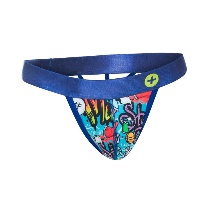 MaleBasics Hipster Thong for Men – Low Rise Seamless Pouch Underwear with Fun Comic Prints