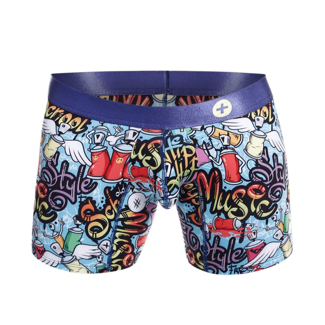 MaleBasics Men's Hipster Boxer Brief Comics – Low Rise Comic Print Underwear for Men