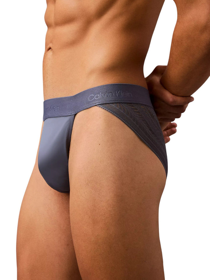 Calvin Klein Men's Sculpt Sport Brief with Galloon Lace Back - Recycled Microfiber Low Rise Underwear, Grisaille Grey