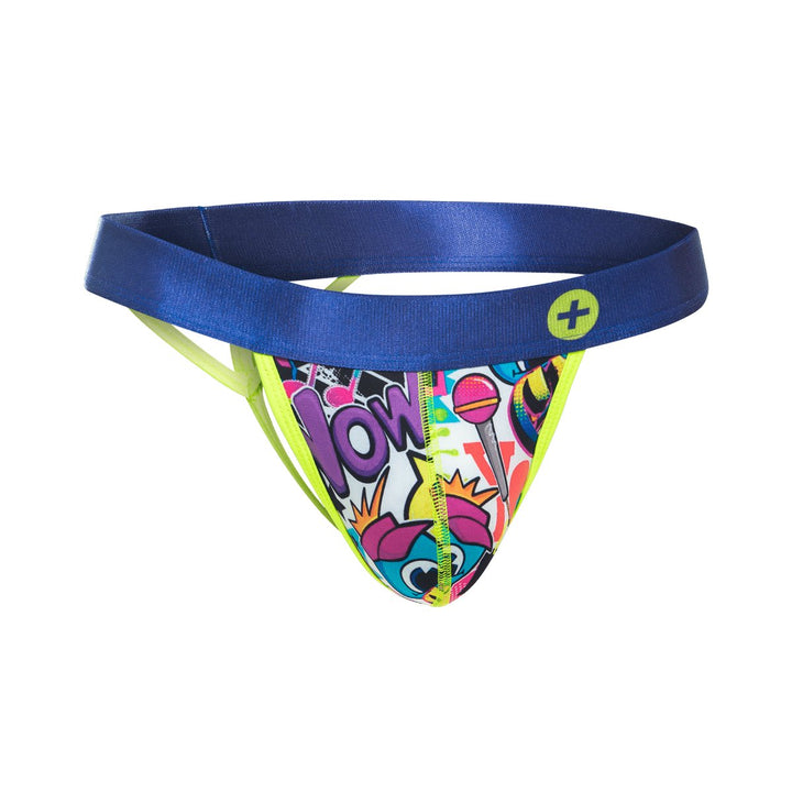 MaleBasics Hipster Thong for Men – Low Rise Seamless Pouch Underwear with Fun Comic Prints