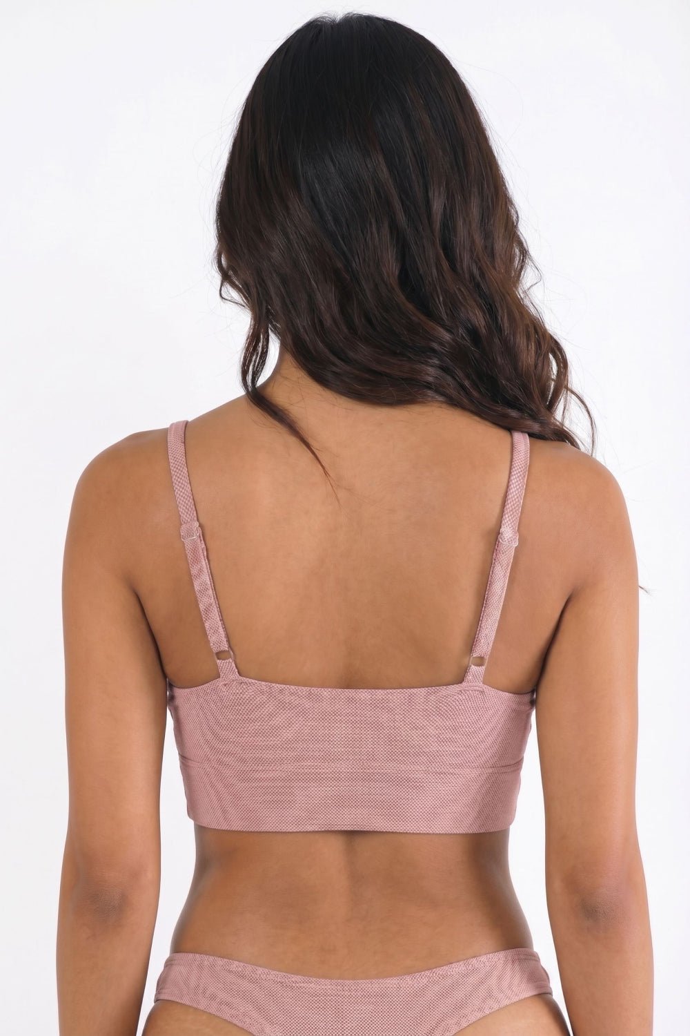 The Bell Pep Red Chambray Boob Hammock Scoop Bralette - Seamless Textured Bra