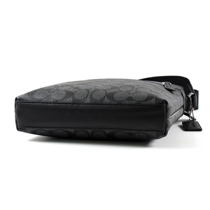 COACH Men's Houston Flight Bag In Signature Canvas (Gunmetal/Charcoal/Black)