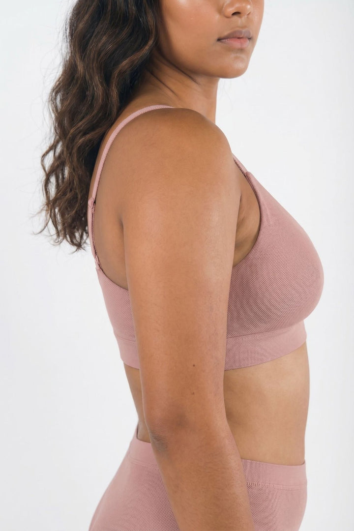 The Bell Pep Red Chambray Boob Hammock Busty Bralette - Supportive Wireless Bra