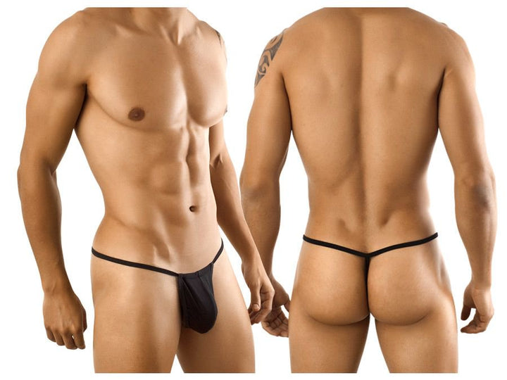 CandyMan men's black 9586 G-string thong – microfiber barely-there minimal underwear