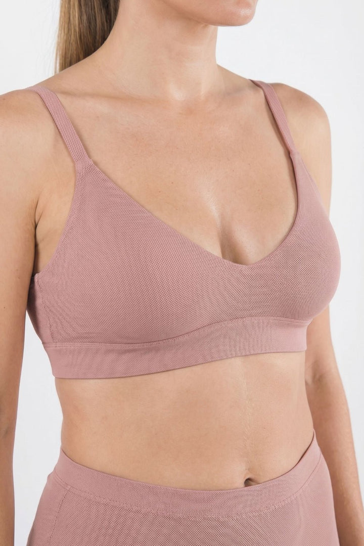 The Bell Pep Red Chambray Boob Hammock Busty Bralette - Supportive Wireless Bra