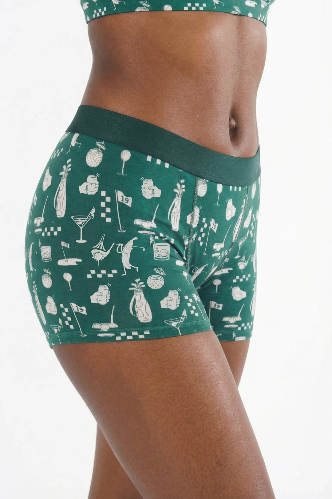 Shinesty Women's "The Mulligan" Golf Boxer Briefs - Green