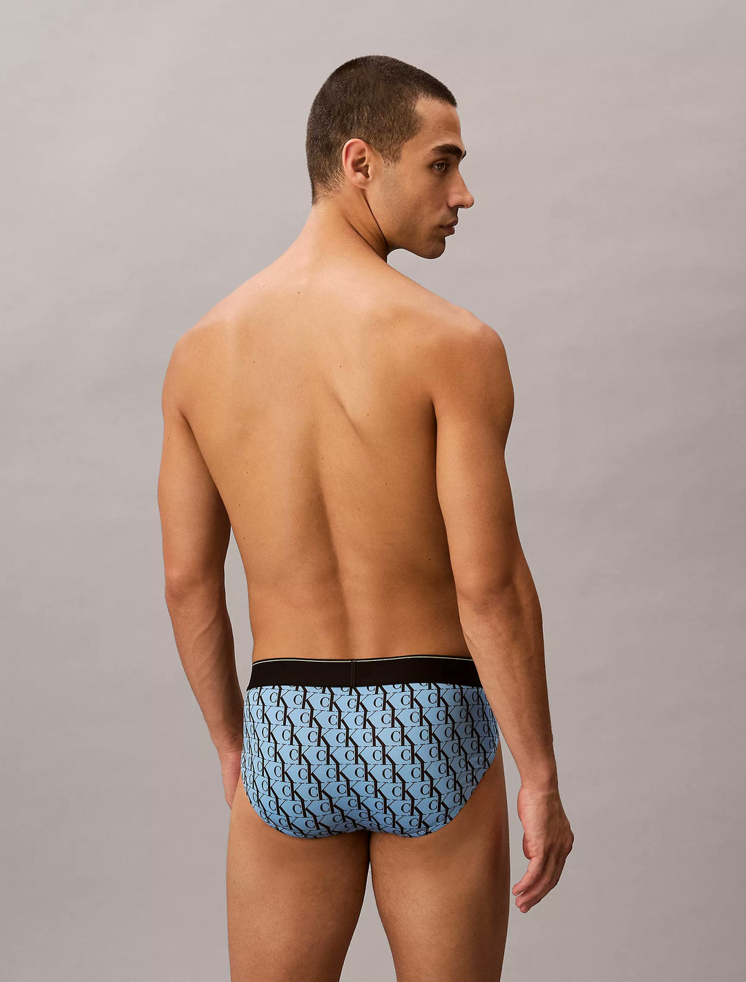 Men's Graphic Monogram Microfiber Stretch Hip Briefs | Moisture-Wicking, Quick-Dry