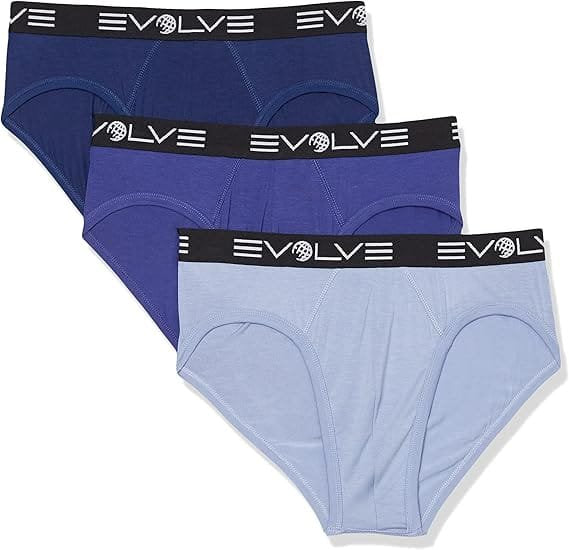 Evolve Men's Stretch Luxe 3-Pack No-Show Briefs