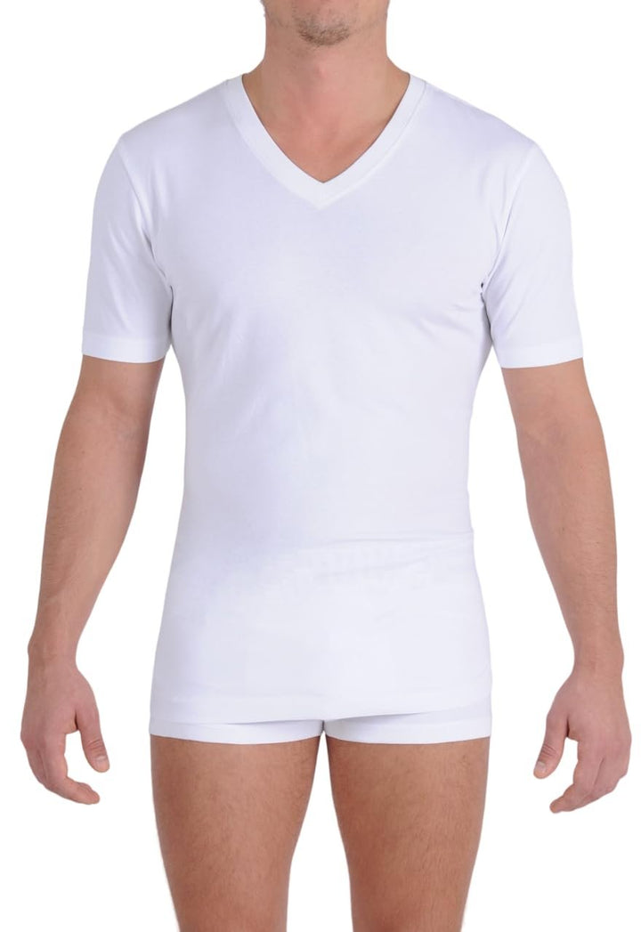 Ginch Gonch Signature Series V-Neck T-Shirt (White) - Cotton Blend