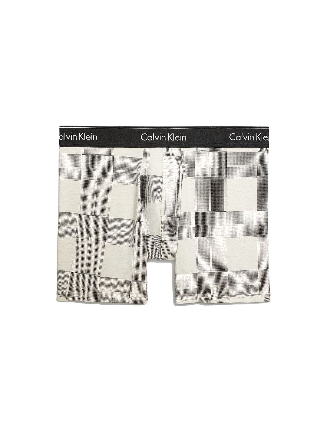 Calvin Klein Men's Modern Cotton Stretch Holiday Plaid Boxer Brief | Textured Plaid Oatmeal Heather