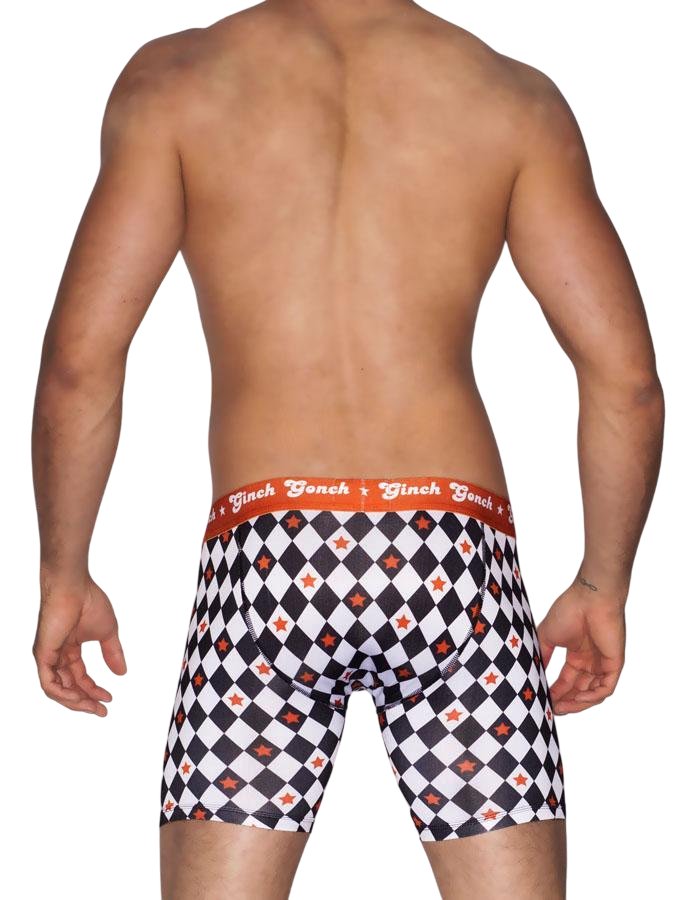 Ginch Gonch Backstage Pass Boxer Brief - Diamond Print Poly-Stretch Long Underwear