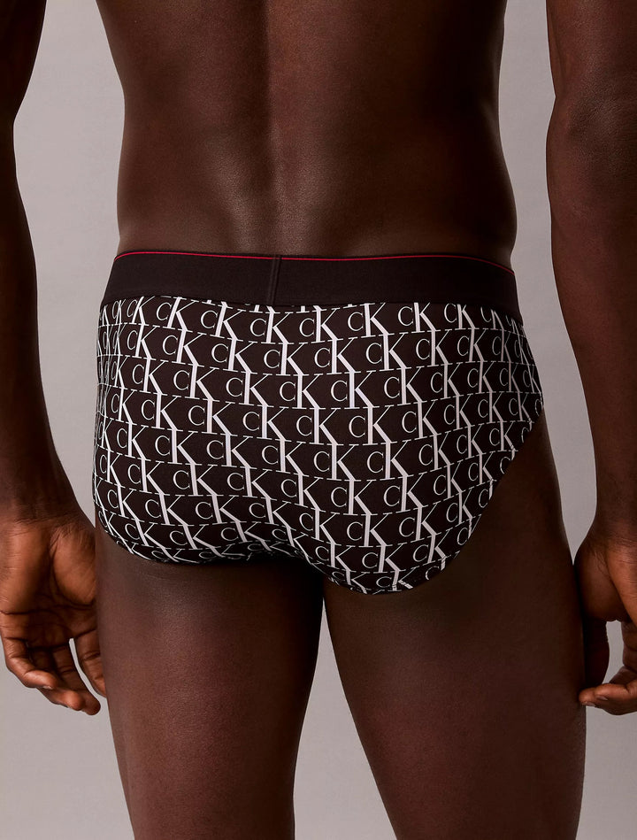 Men's Graphic Monogram Microfiber Stretch Hip Briefs | Moisture-Wicking, Quick-Dry