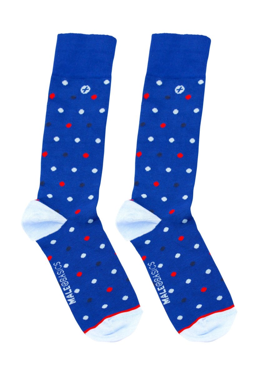 Malebasics Men’s Polka Dot Fun Socks - Elegant Cotton Blend