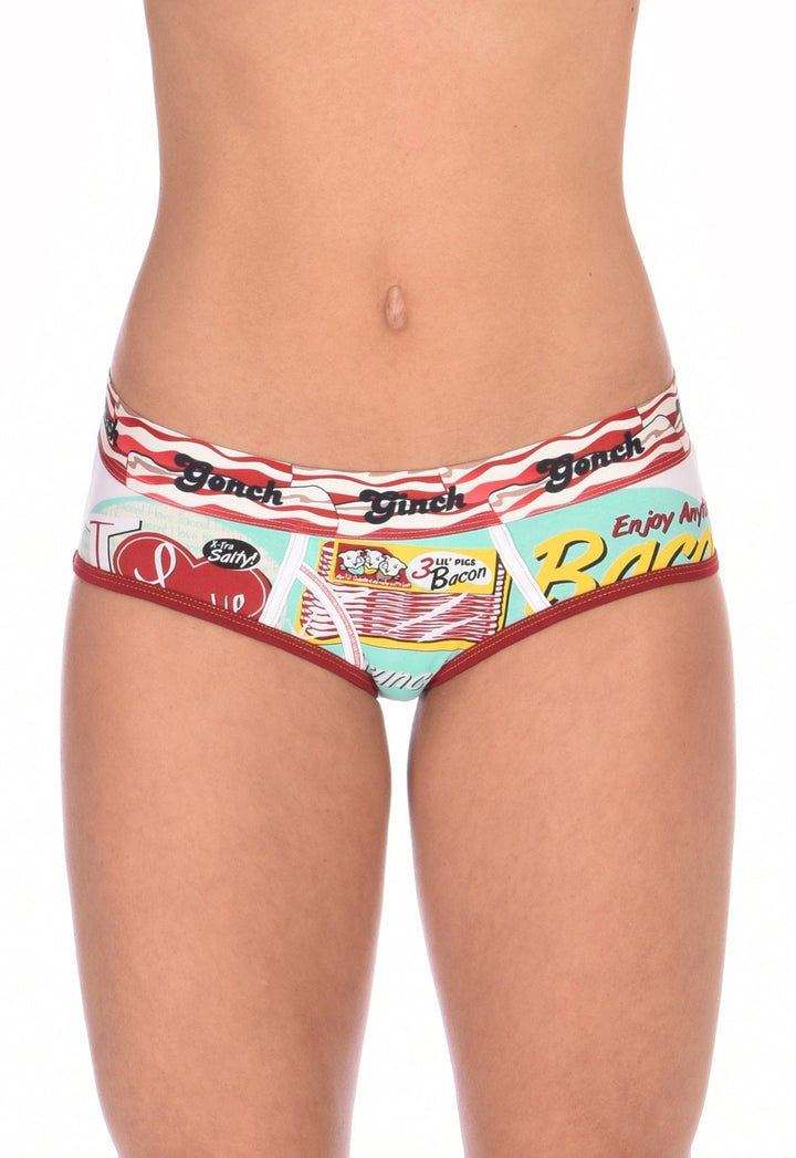Ginch Gonch Women's I Love Bacon Boyfriend Briefs
