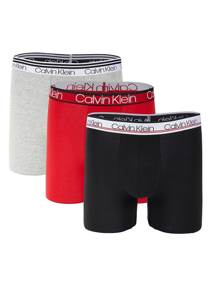 Calvin Klein Men's Cotton Stretch Boxer Briefs 3-Pack with Logo Waistband