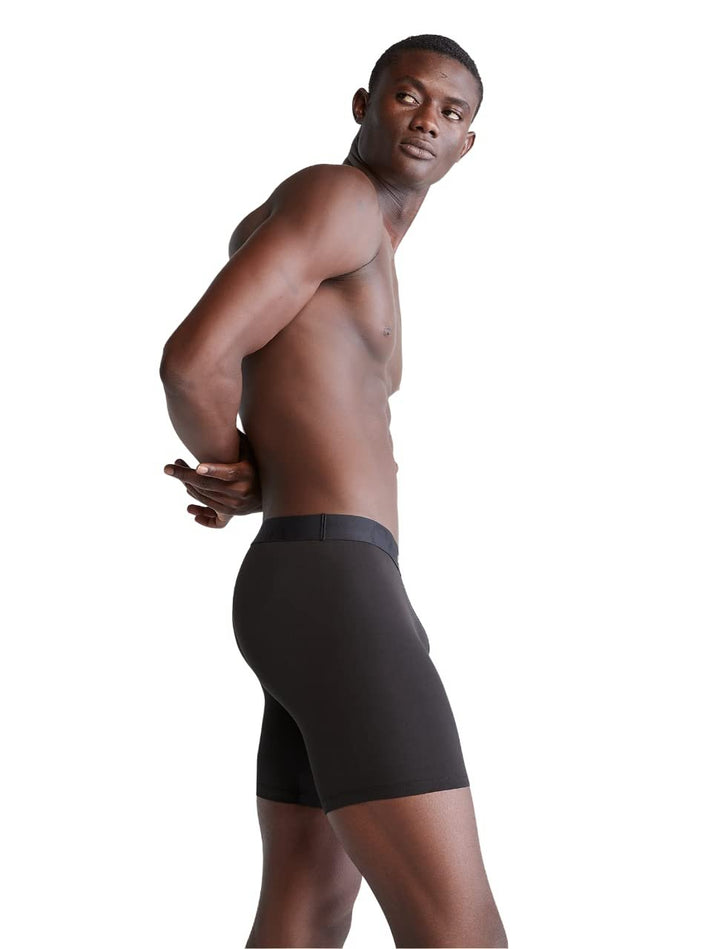 Calvin Klein Men's Embossed Icon Micro Long Boxer Brief - Recycled Fabric