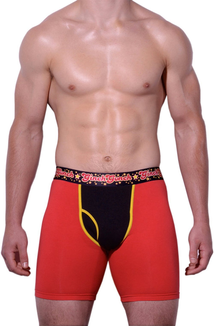 Ginch Gonch Atomic Fireballs Boxer Brief - Cotton Stretch Color Block Underwear