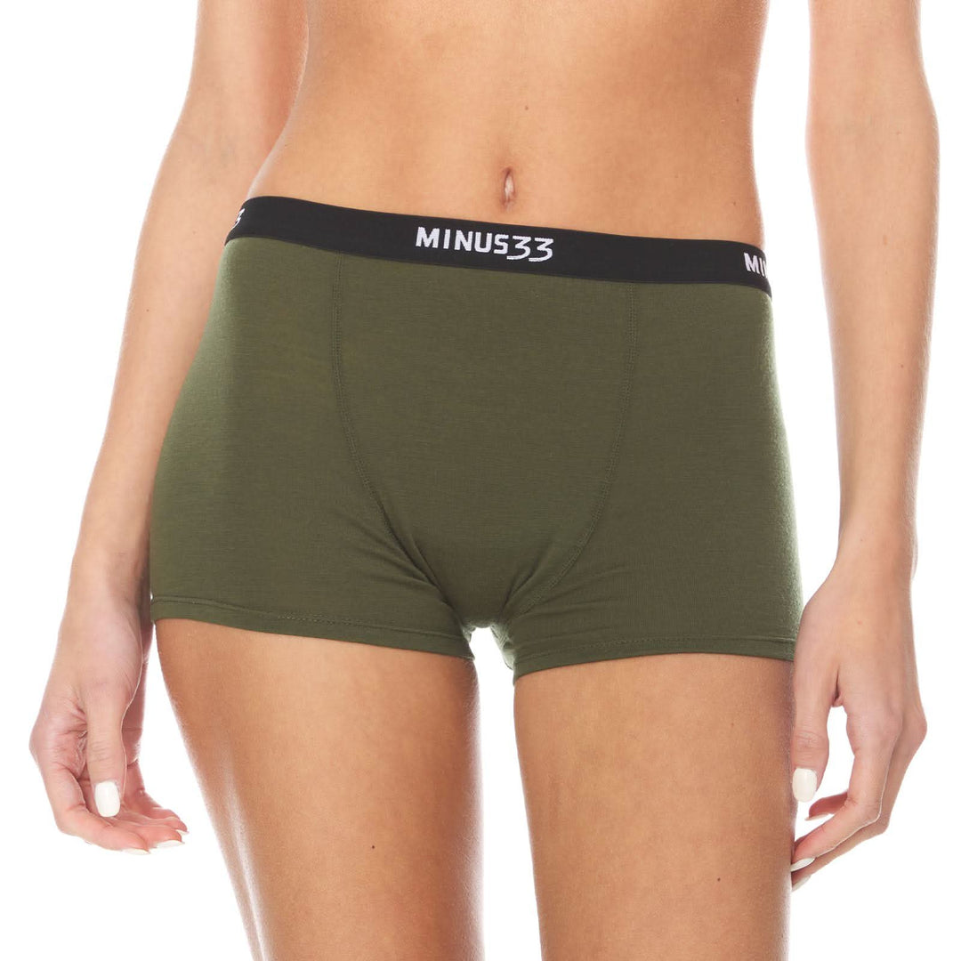 Minus33 Woolverino Women’s Microweight Merino Wool Boyshorts - Breathable Anti-Odor Performance Underwear
