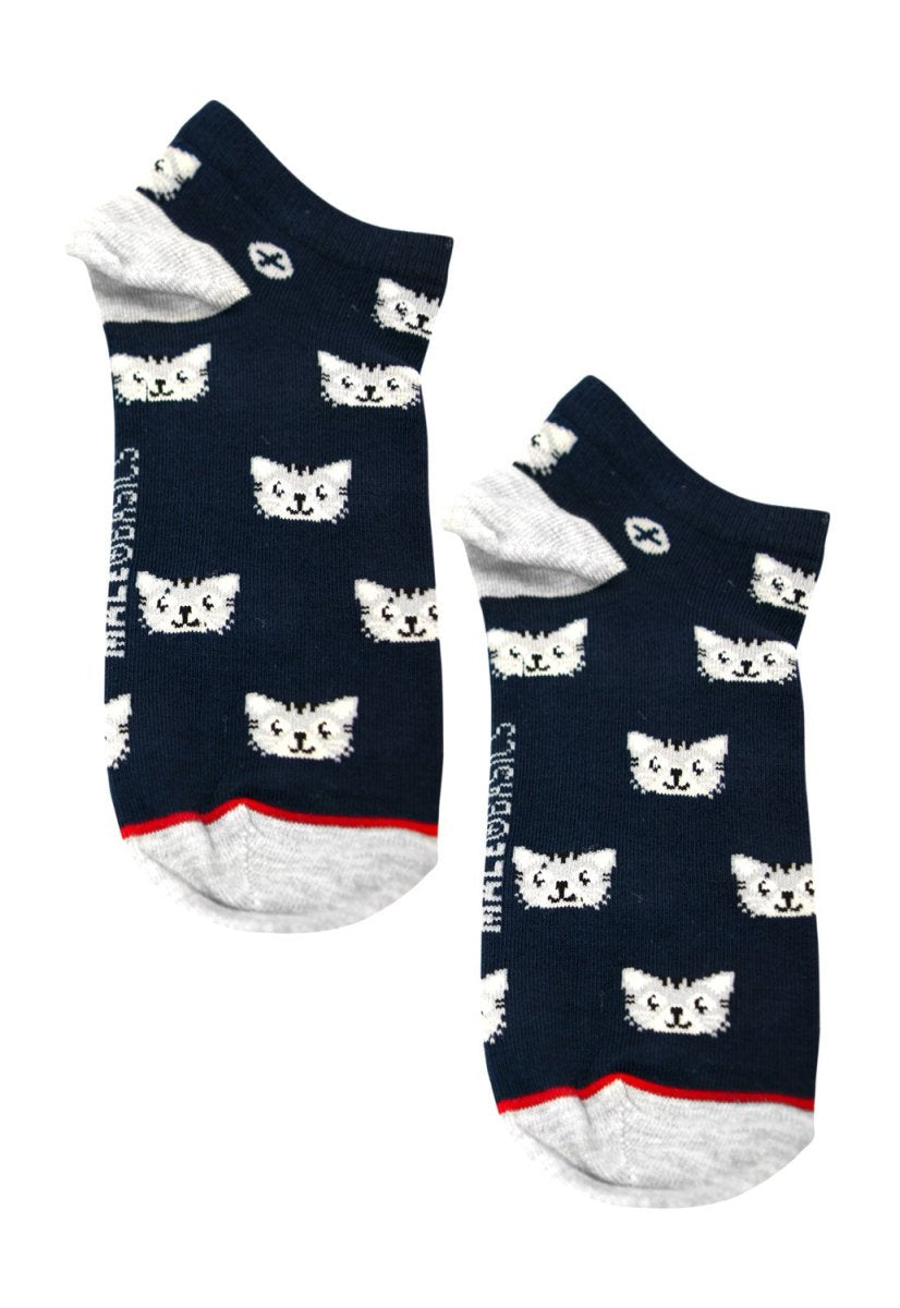 MaleBasics Feline Print Ankle Socks – Soft Cotton Blend Athletic Socks