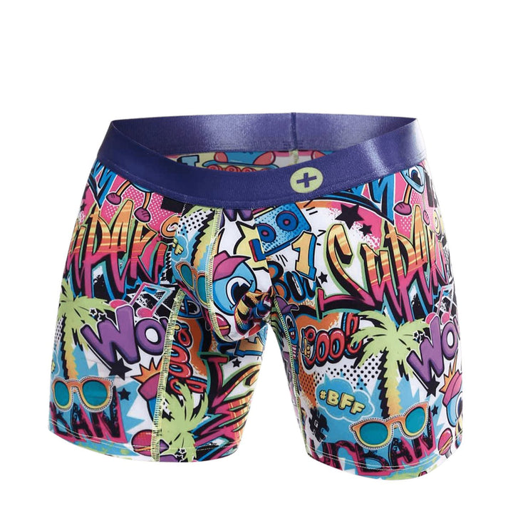 MaleBasics Men's Hipster Boxer Brief Comics – Low Rise Comic Print Underwear for Men
