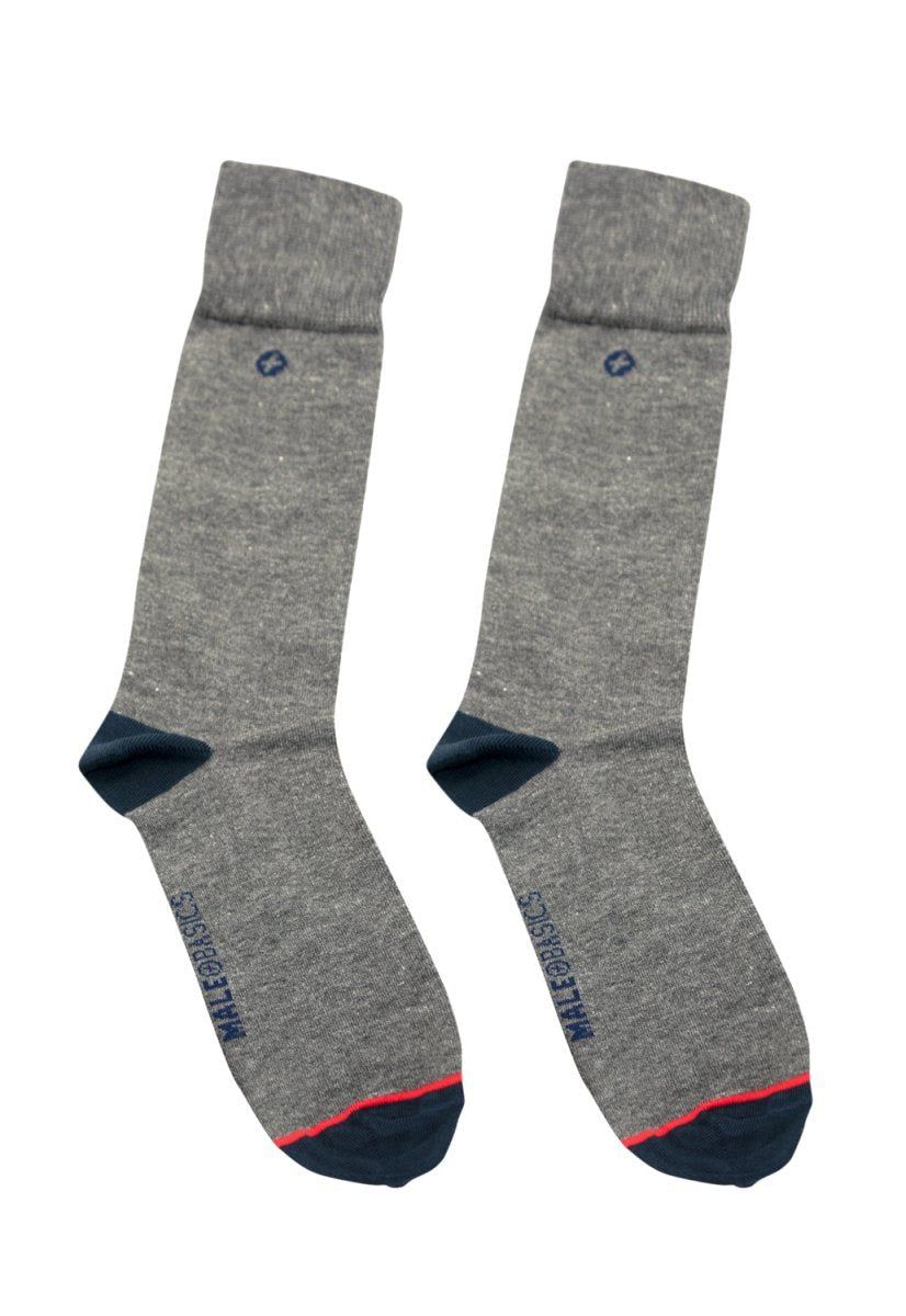 Current: Malebasics Dress Sock-Gray- Optimized: Malebasics Men's Cotton Dress Socks - Charcoal Gray (One Size)