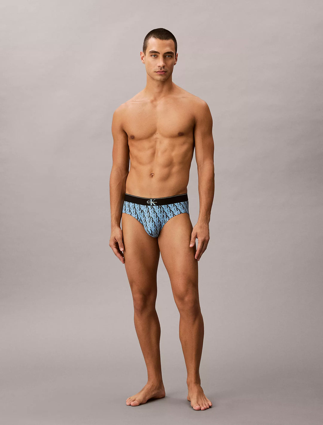 Men's Graphic Monogram Microfiber Stretch Hip Briefs | Moisture-Wicking, Quick-Dry