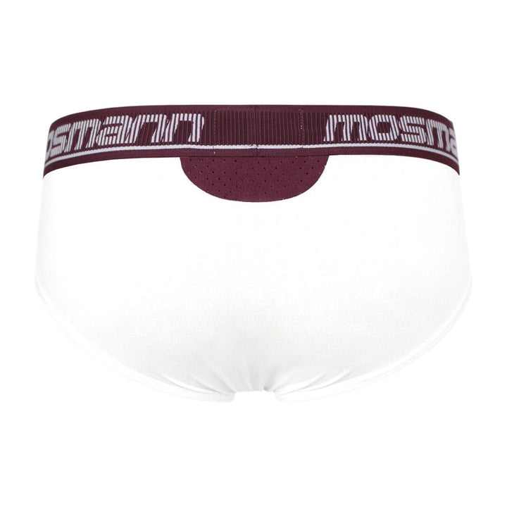 Back view of Mosmann Comfort Core briefs in Zeus showing perforated rear ventilation panel

