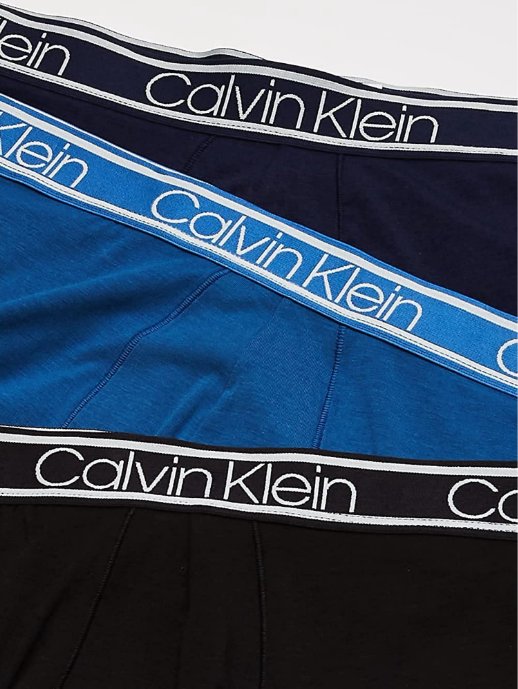 Calvin Klein Men`s Bamboo Comfort Boxer Briefs 3Pk (Black/Obsidian/Blue) XLarge