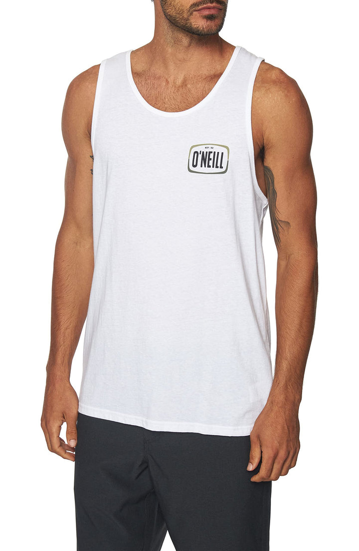 O'NEILL Mens Ulu Graphic Tank, White, S
