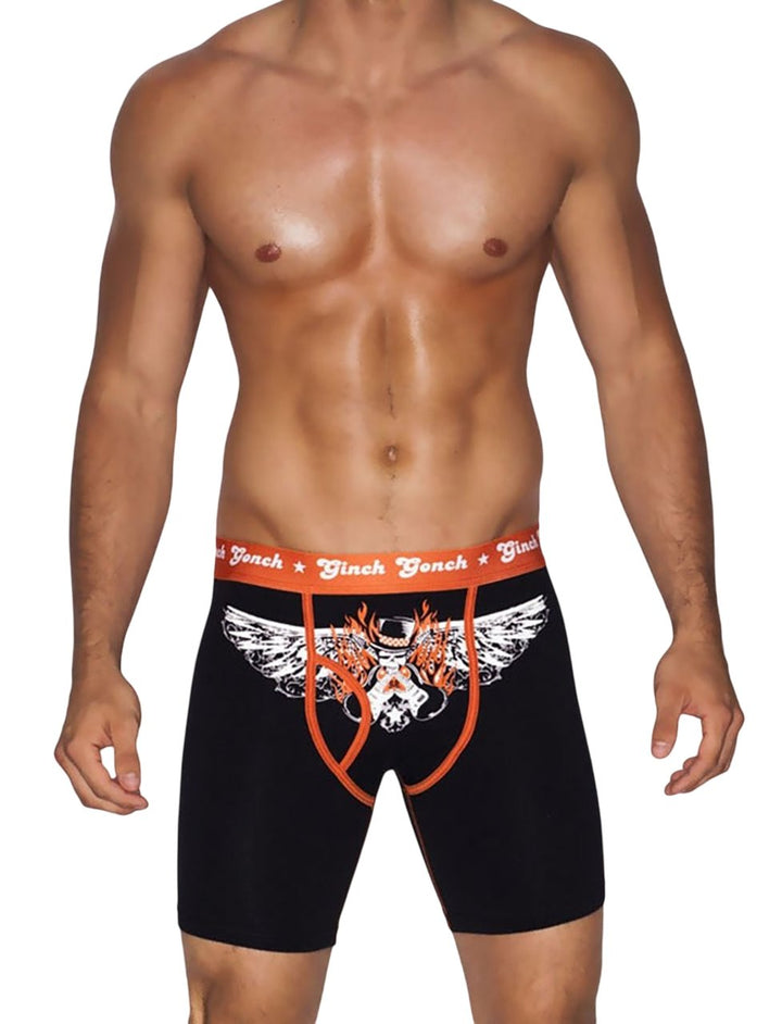 Ginch Gonch Rock Me Boxer Brief - Rockstar Skull Cotton Stretch Underwear