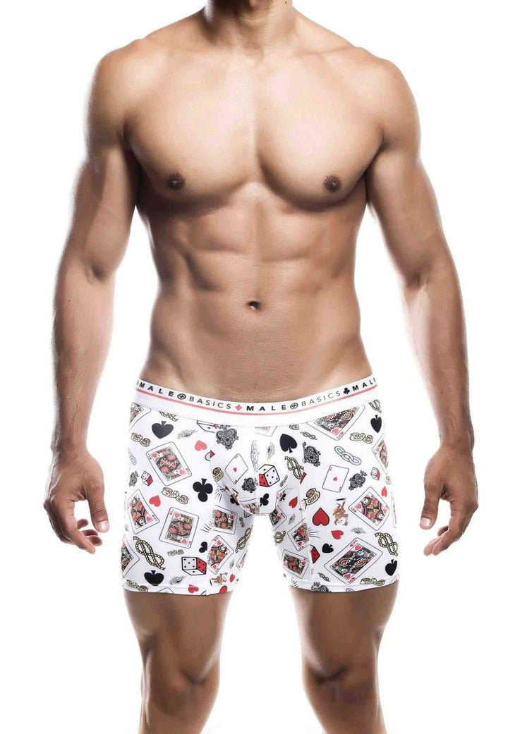 Malebasics Poker Print Boxer Briefs – Breathable Hipster Underwear for Men