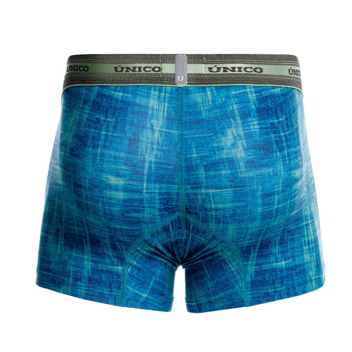 Mundo Unico men's green printed microfiber short boxer Recamado – side view