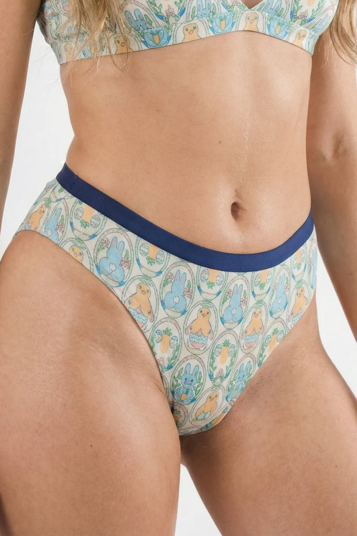 Shinesty "The Chicks Dig It" Women's Cheeky Underwear – Pastel Easter Chick Print