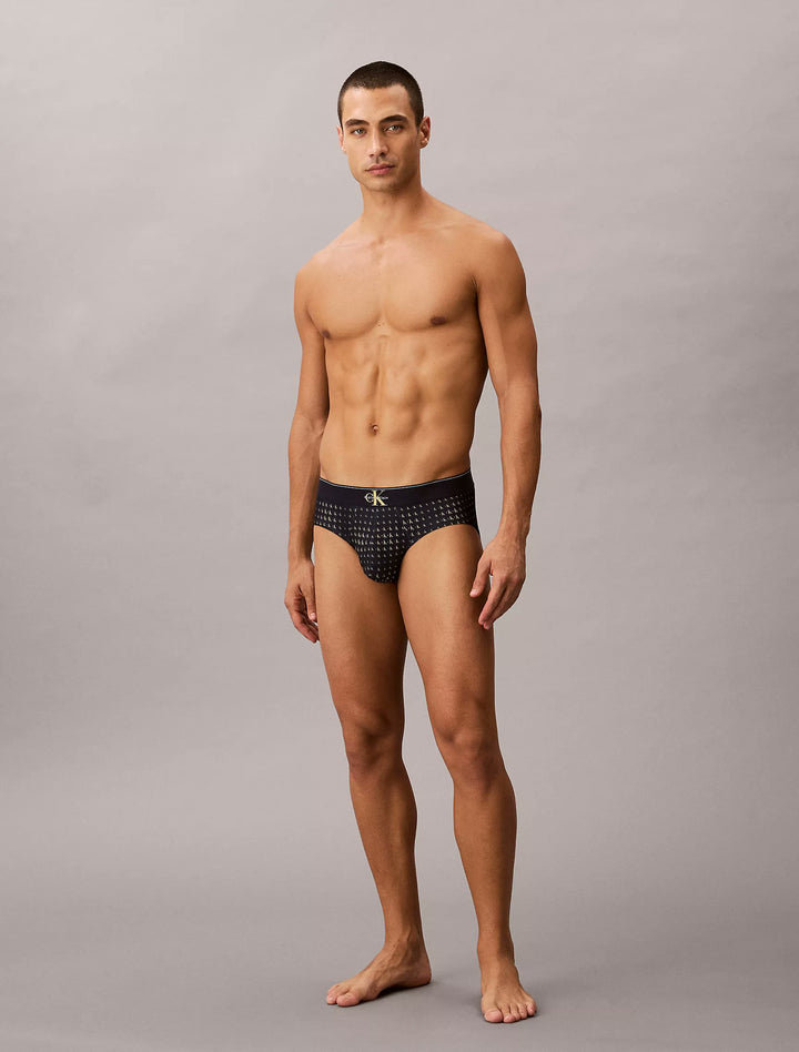 Men's Graphic Monogram Microfiber Stretch Hip Briefs | Moisture-Wicking, Quick-Dry