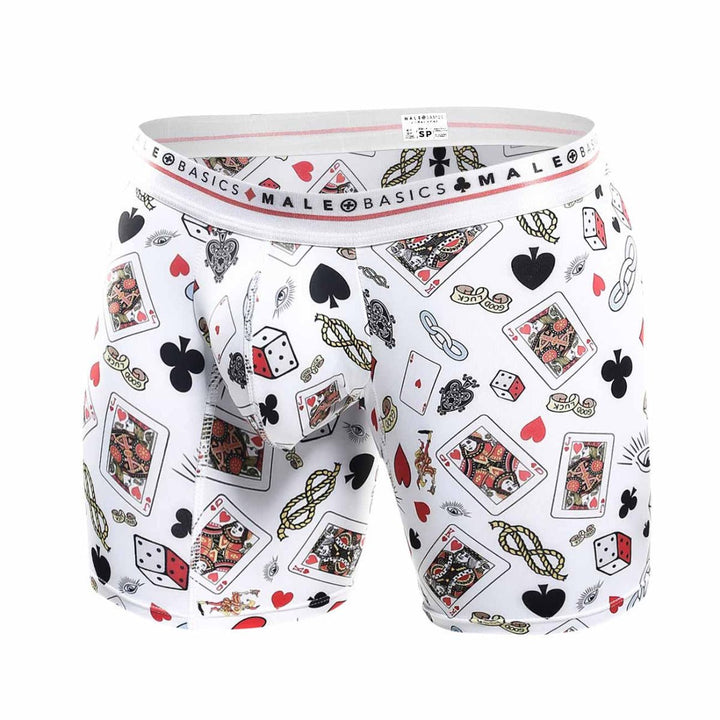 Malebasics Poker Print Boxer Briefs – Breathable Hipster Underwear for Men