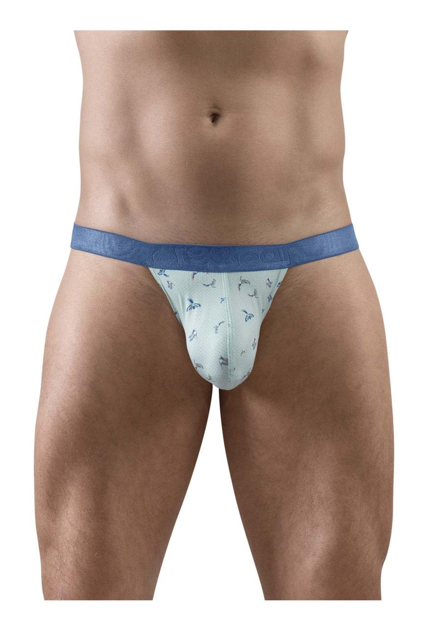 ErgoWear men's frost birds print SLK SE G-string thong – minimal open-back underwear
