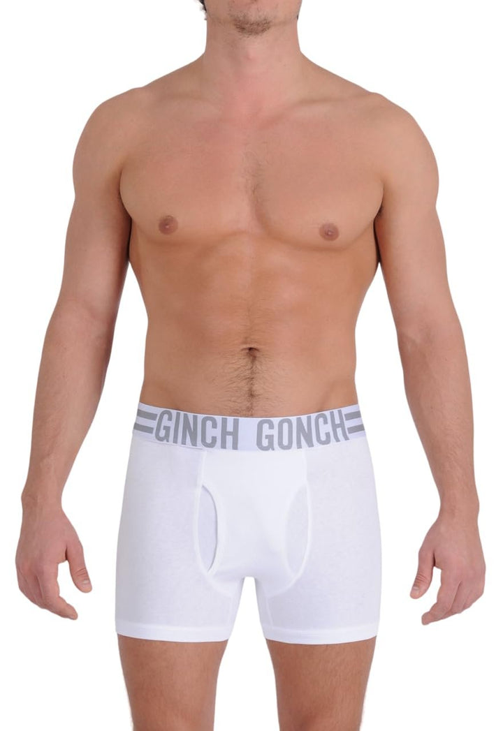 Ginch Gonch Signature Series Boxer Brief (White) - Cotton Jersey Underwear