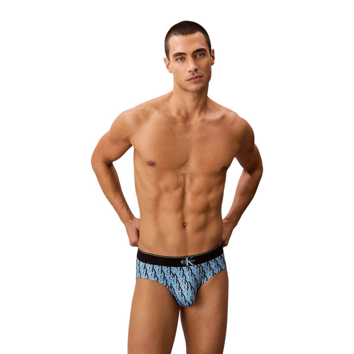 Men's Graphic Monogram Microfiber Stretch Hip Briefs | Moisture-Wicking, Quick-Dry
