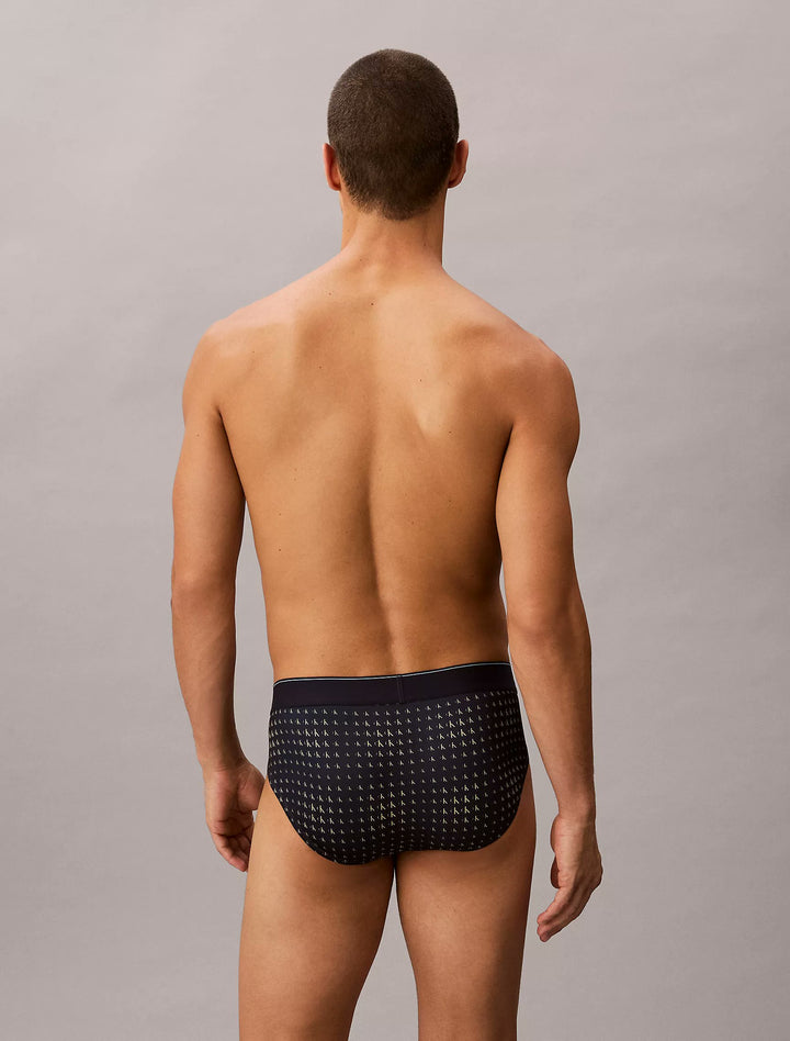 Men's Graphic Monogram Microfiber Stretch Hip Briefs | Moisture-Wicking, Quick-Dry